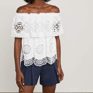 BCBG MaxAzaria white off the shoulder top